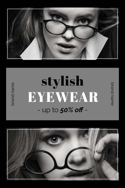 Ontwerpsjabloon van Pinterest van Stylish Eyewear Ad Layout