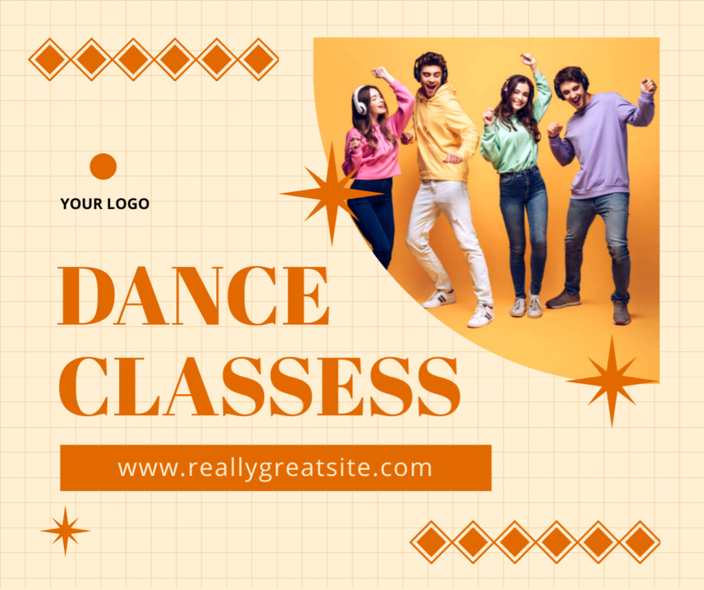 Promotion of Professional Dance Classes Facebookデザインテンプレート