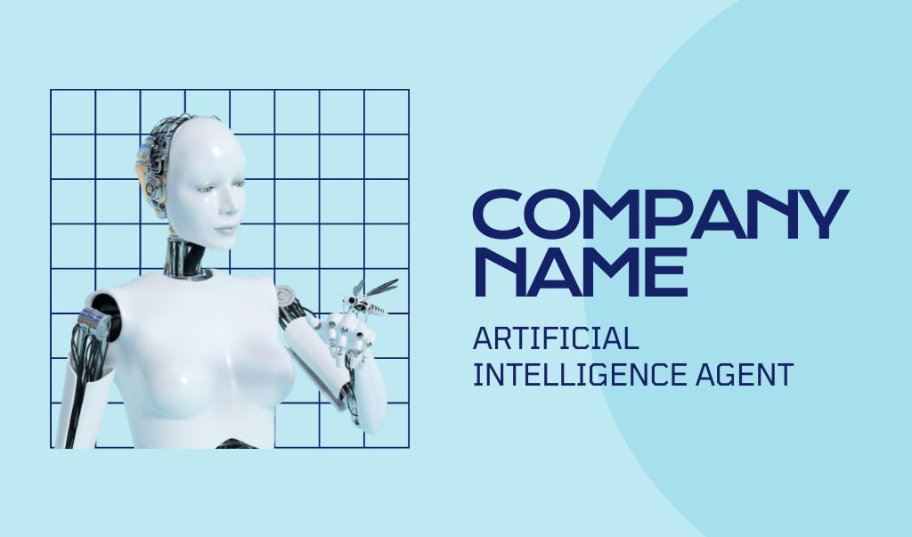 Services of Company for Creation of Artificial Intelligence Business card Tasarım Şablonu