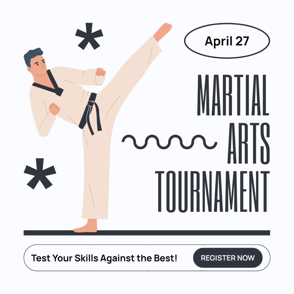 Designvorlage Martial Arts Tournament Announcement für Instagram