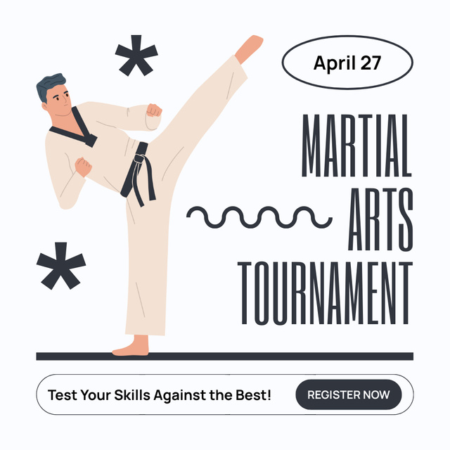 Martial Arts Tournament Announcement Instagram Design Template