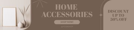 Designvorlage Home Accessories Discount Minimalist Beige für Ebay Store Billboard