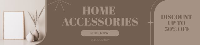 Home Accessories Discount Minimalist Beige Ebay Store Billboard Design Template