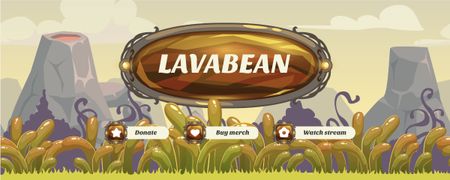 Plantilla de diseño de Transmisión del juego en el paisaje prehistórico Twitch Profile Banner 