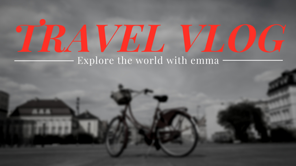 Travel Video Blog Promotion with Bike Youtube Thumbnail Design Template