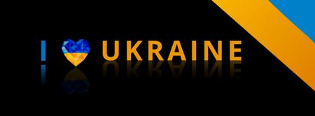 I Love Ukraine Facebook cover Design Template