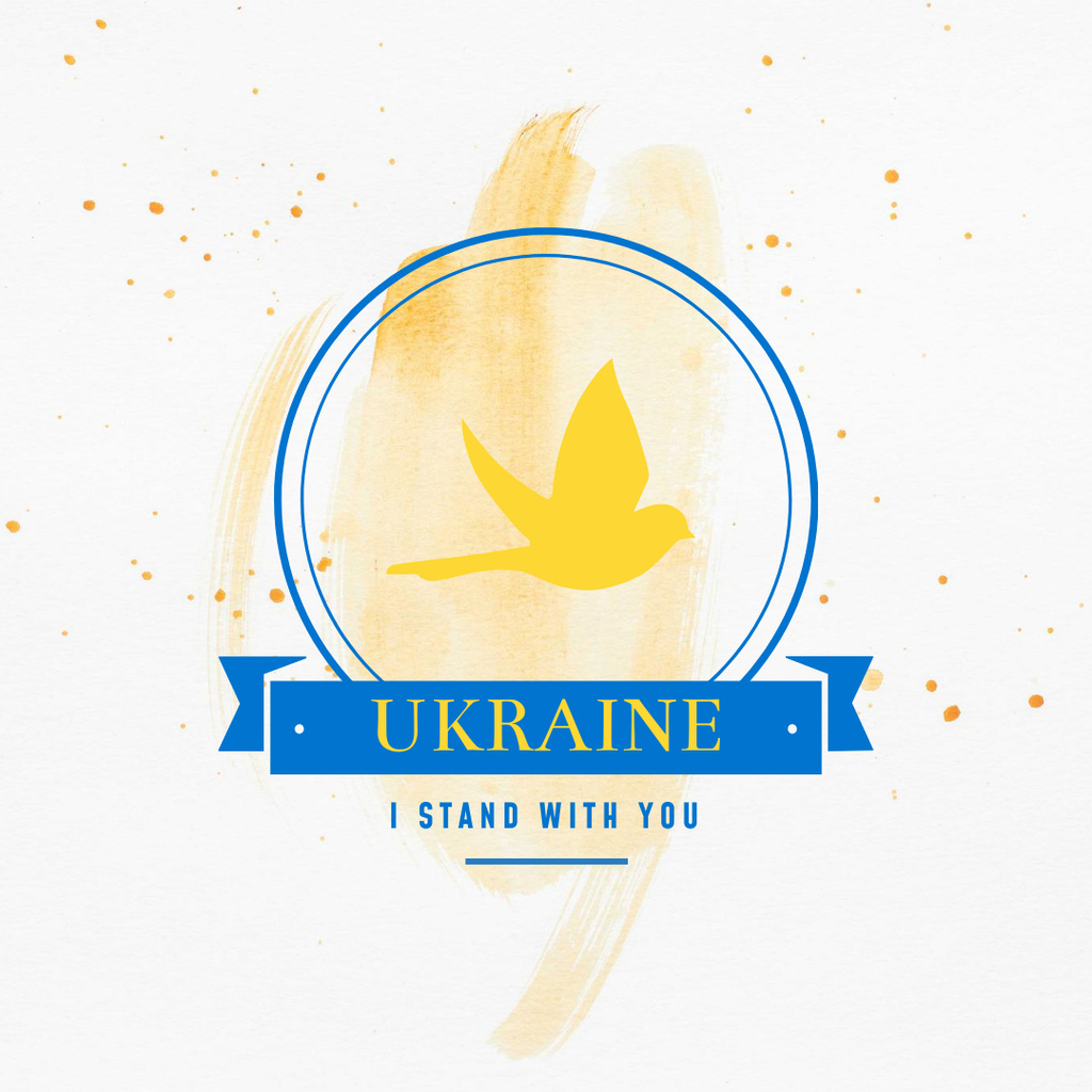 Ontwerpsjabloon van Instagram van Motivational Placard Stand With Ukraine