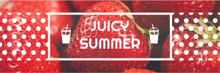 Summer Offer Red Ripe Strawberries Twitter Design Template