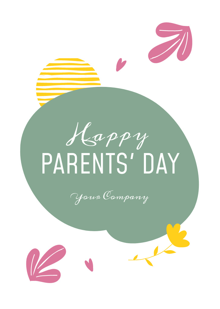 Happy Parents' Day Simple Postcard A6 Vertical Tasarım Şablonu