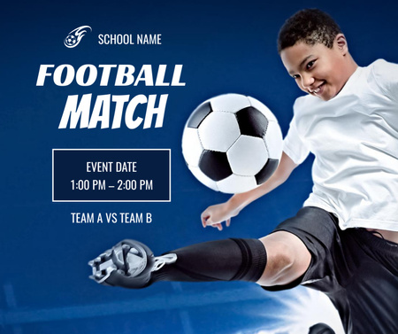 Football Match in School Announcement Facebook Design Template