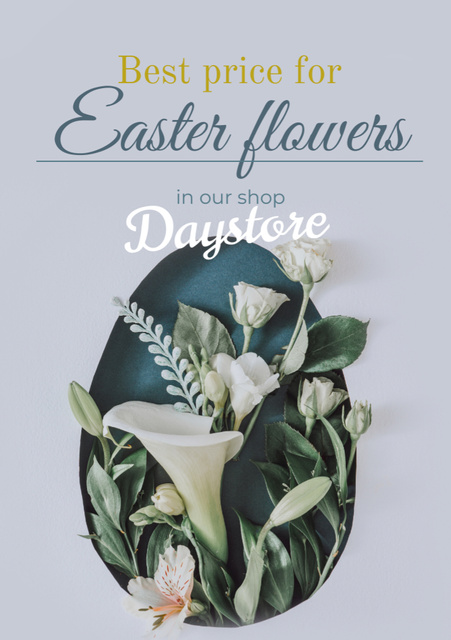 Flower Shop Promotion for Easter Flyer A5デザインテンプレート