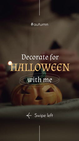 Advice On Halloween Decorations With Candle And Pumpkin TikTok Video Design Template
