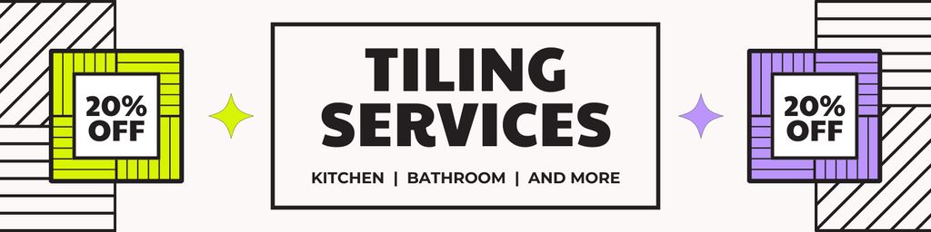 Tiling Services with Discount Offer Twitter Tasarım Şablonu