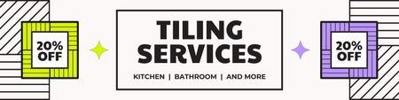 Platilla de diseño Tiling Services with Discount Offer Twitter