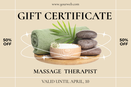 Massage Therapy Special Offer Gift Certificate Design Template