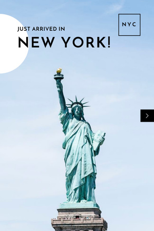 Liberty Statue In New York Postcard 4x6in Vertical Design Template