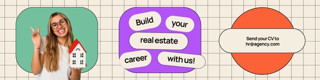 Real Estate Agent Vacancy Ad Twitter tervezősablon