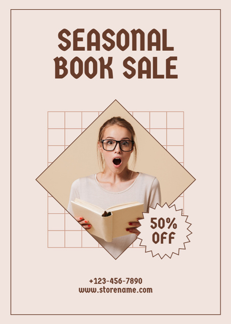 Platilla de diseño Ad of Seasonal Book Sale Flayer