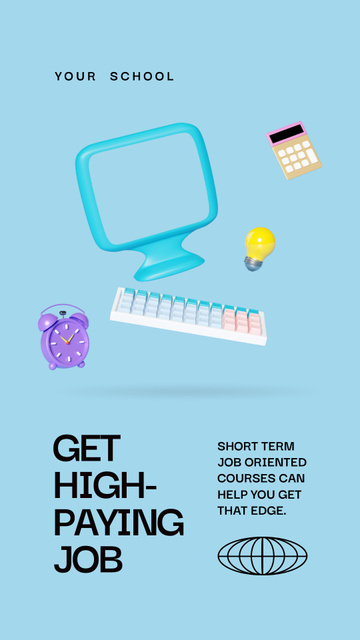 Plantilla de diseño de Job Oriented Courses Ad on Blue Instagram Video Story 