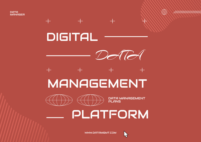 Promotional Platforms with Digital Data Poster B2 Horizontal Design Template