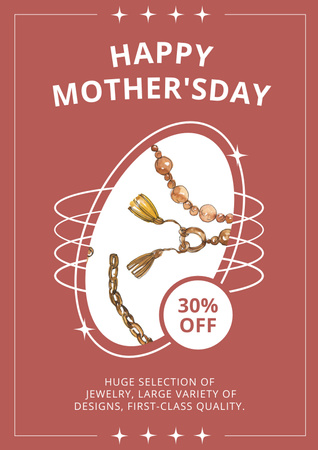 Plantilla de diseño de Oferta de Hermosas Joyas en el Día de la Madre Poster 