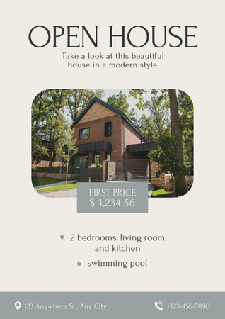 Макет оголошення про продаж будинку з фото Poster – шаблон для дизайну