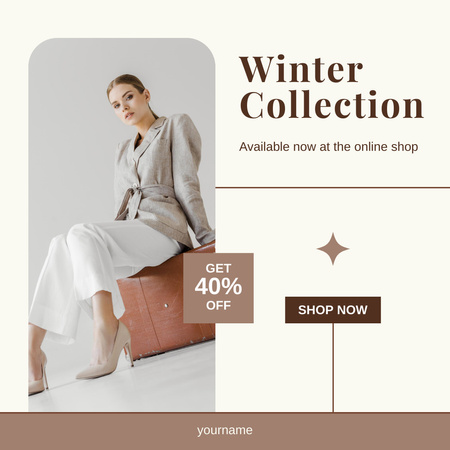 Winter Collection Discount Offer for Women Instagram AD Design Template
