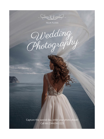 Wedding photography advertisement with Tender Bride Poster US Design Template