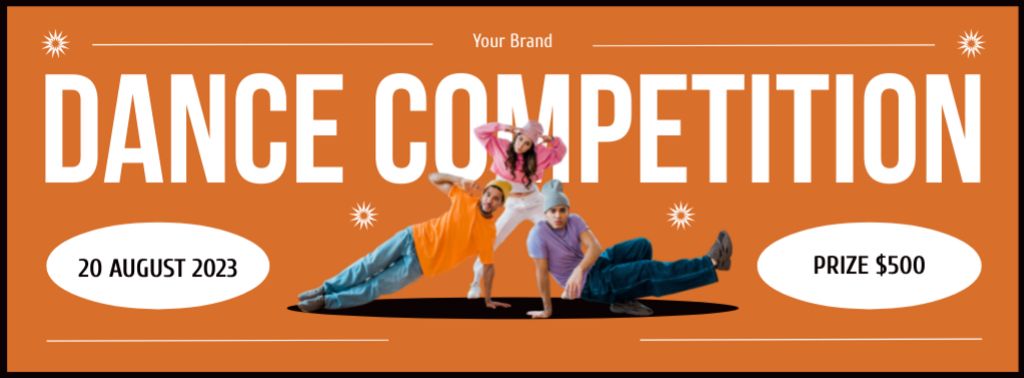 Announcement of Dance Competition Event Facebook cover Design Template