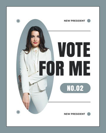 Eleição do novo presidente com candidatura de mulher de branco Instagram Post Vertical Modelo de Design