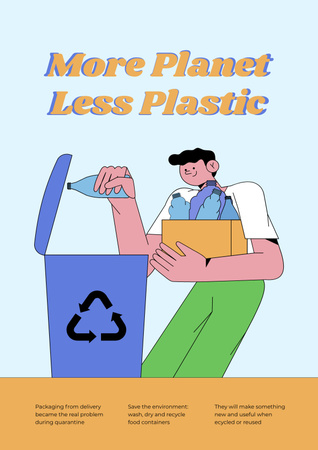 Template di design Consapevolezza sull'inquinamento della plastica con spiegazione del concetto di riciclaggio Poster