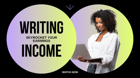 Platilla de diseño Vlog Episode About Writing Income With Slogan Youtube Thumbnail
