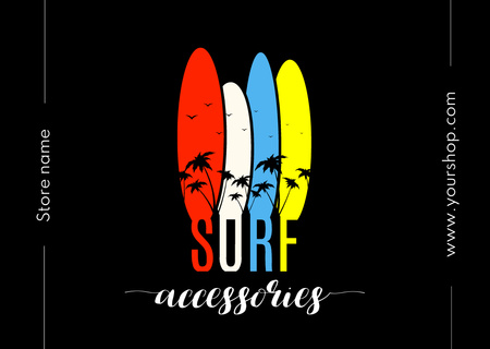 Plantilla de diseño de Surf Equipment Offer Postcard 
