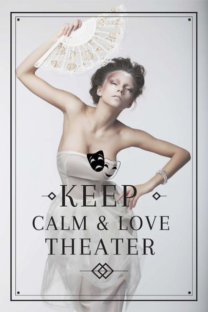 Template di design Theater Quote Woman Performing in White Tumblr