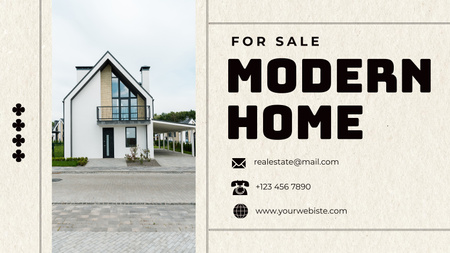 Designvorlage Blog-Banner für den Verkauf von modernem Zuhause für Title 1680x945px