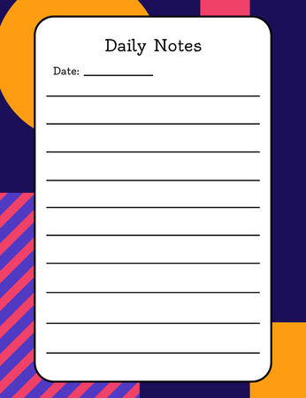 Daily Notes Organizer on Colorful Abstract Pattern Notepad 107x139mm Design Template
