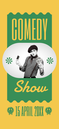 Ontwerpsjabloon van Snapchat Moment Filter van Comedyshow met pantomime-optreden