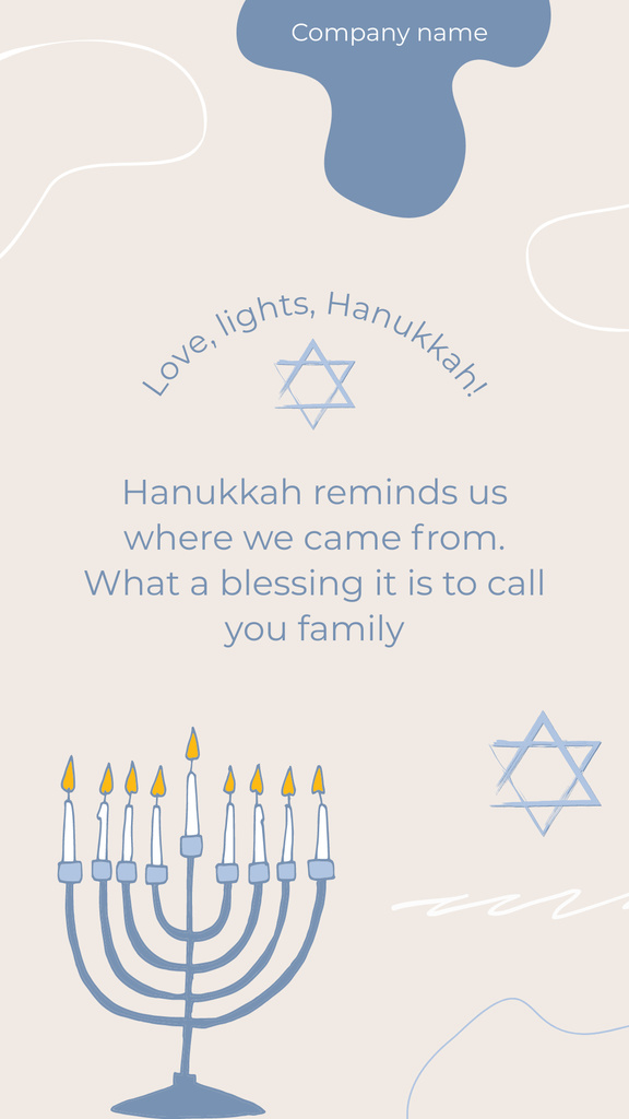 Wishes for Hanukkah With Illustration Instagram Story Tasarım Şablonu