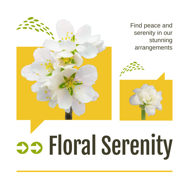 Flower Arrangement Services with Blooming Flowers Collage Animated Post tervezősablon
