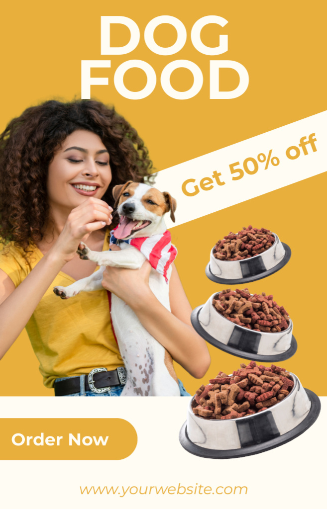 Dog Food Sale Offer on Yellow IGTV Cover Design Template