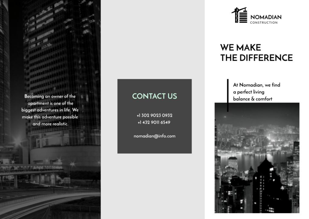Template di design Property Offer with City Skyscrapers View Brochure