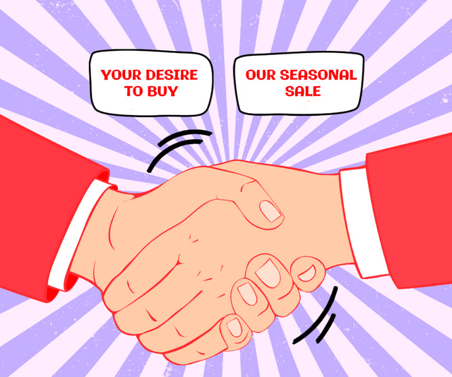 Illustration of Business Handshake Medium Rectangle Modelo de Design