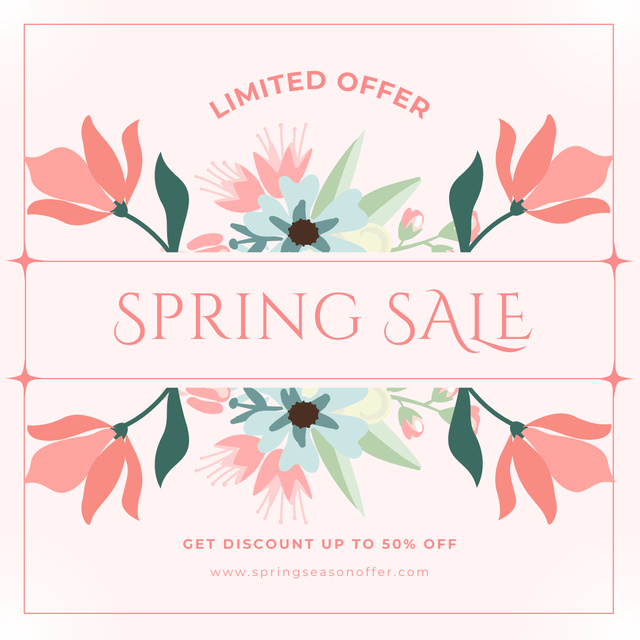 Limited Spring Sale Offer Instagram ADデザインテンプレート