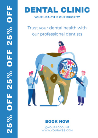Dental Clinic Services with Offer of Discount Flayer Design Template