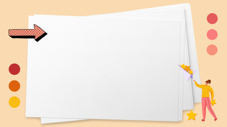 пайнтер с карандашом на пустом листе Zoom Background – шаблон для дизайна