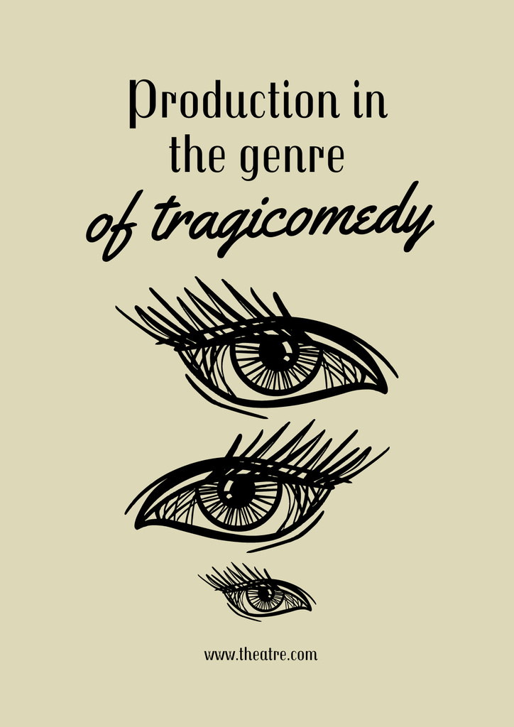 Template di design Theatrical Show Announcement with Eye Sketches Poster