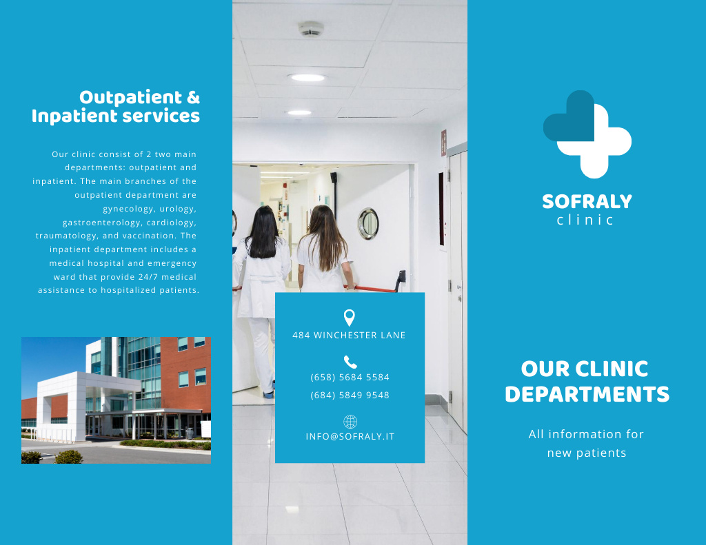 Clinic Services Ad Brochure 8.5x11in Πρότυπο σχεδίασης