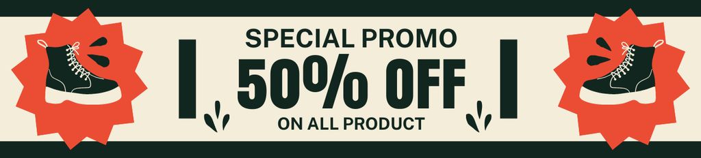 Special Promo of Cute Sneakers Sale Ebay Store Billboard – шаблон для дизайна
