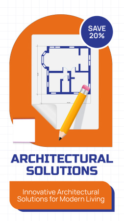 Plantilla de diseño de Planificación cómoda de la oferta del estudio de arquitectura. Instagram Video Story 