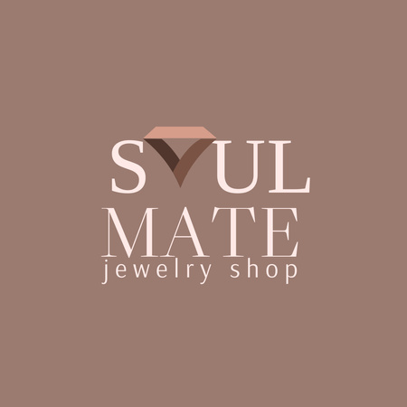 Jewelry Store Ad with Diamond on Pastel Logo 1080x1080px Design Template